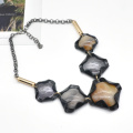 2021 hyperbole shape acrylic chain jewelry for women unique black gold statement necklace